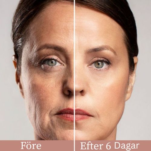 Før- og etterbilde av ansikt